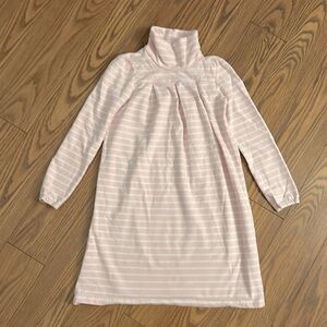 Busy Bees Suzy Turtleneck Dress Box Pleat Pullover Pink Stripe Long Sleeve 12